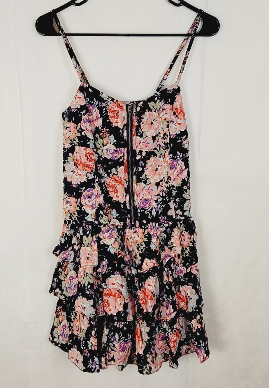 Chanlle Baby dark floral ruffled babydoll dress size large Y2K Swiftie Feminine